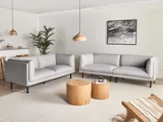 Sofa 3 Seater VORGOD Fabric Light Grey_999384