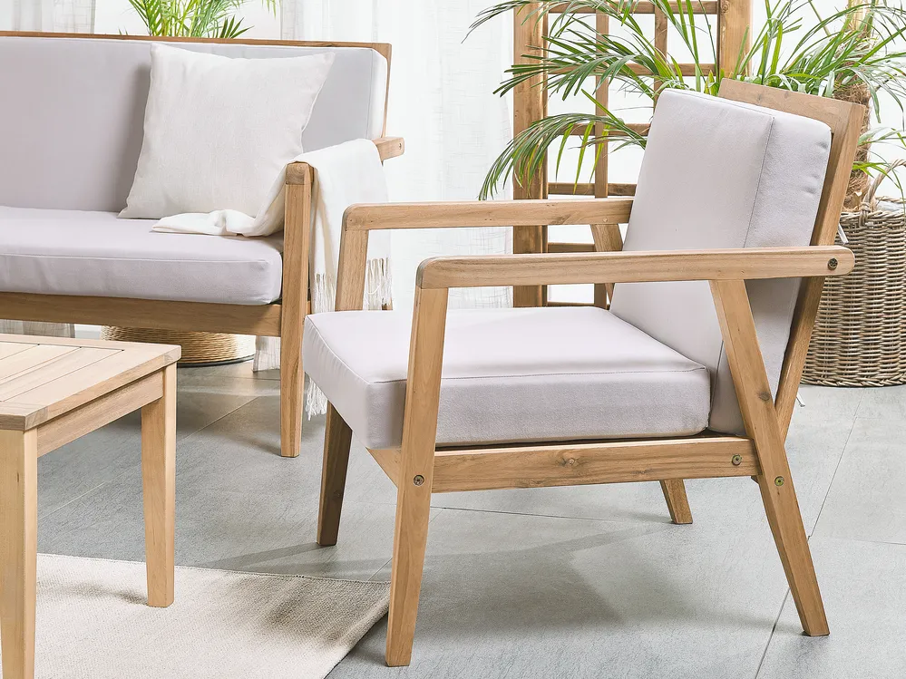 Garden Lounge Set with Table 4 Seater PALLANO Acacia Wood Taupe_779994