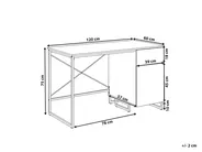 Home Office Desk LEXTON 120 cm 60 cm with Drawers Light Beige_1102673