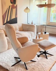 Recliner Chair JAPET Boucle Beige_1035746