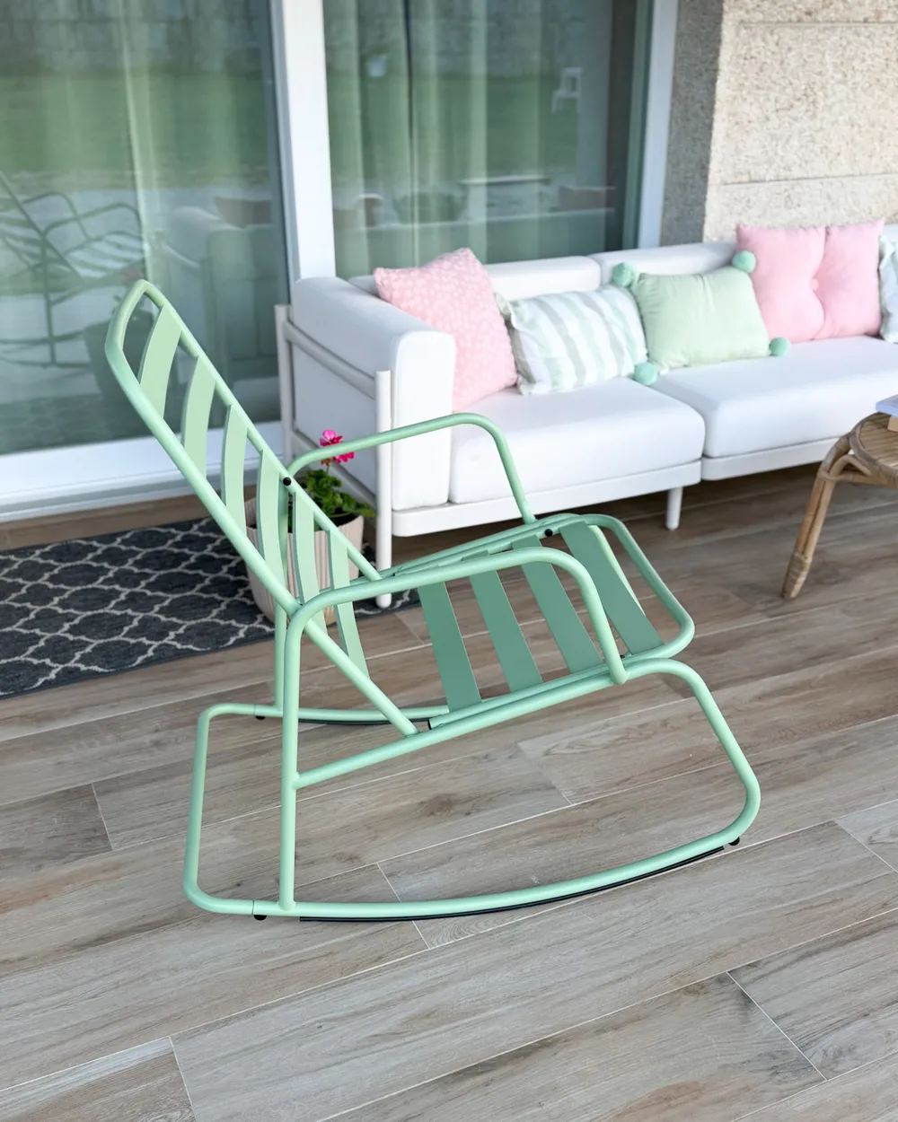 Garden Rocking Chair TURI Metal Green_1068717