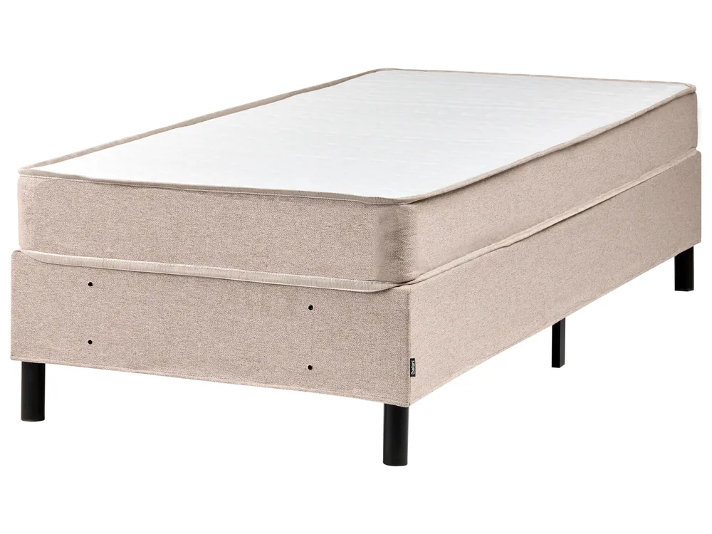 Divan Bed without Headboard Fabric COUNTESS 90 x 200 cm (EU Single) Beige_1054086