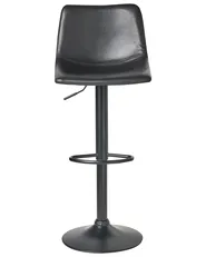 Set of 2 Bar Stools LEBRIJA Swivel Faux Leather Black_1011405