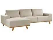 Corner Sofa 3 Seater NORA Fabric Light Beige Right Hand_891229