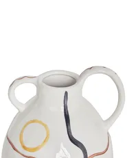Flower Vase DORY 28 cm Stoneware White_935339