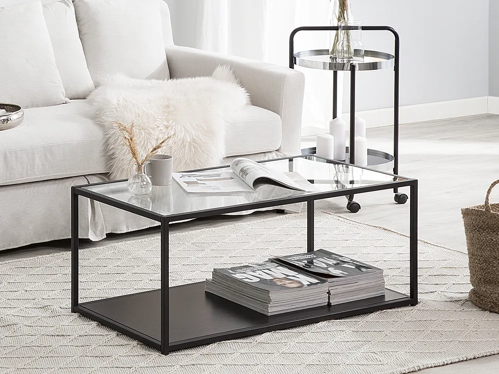 Coffee Table MEDORA Glass Black