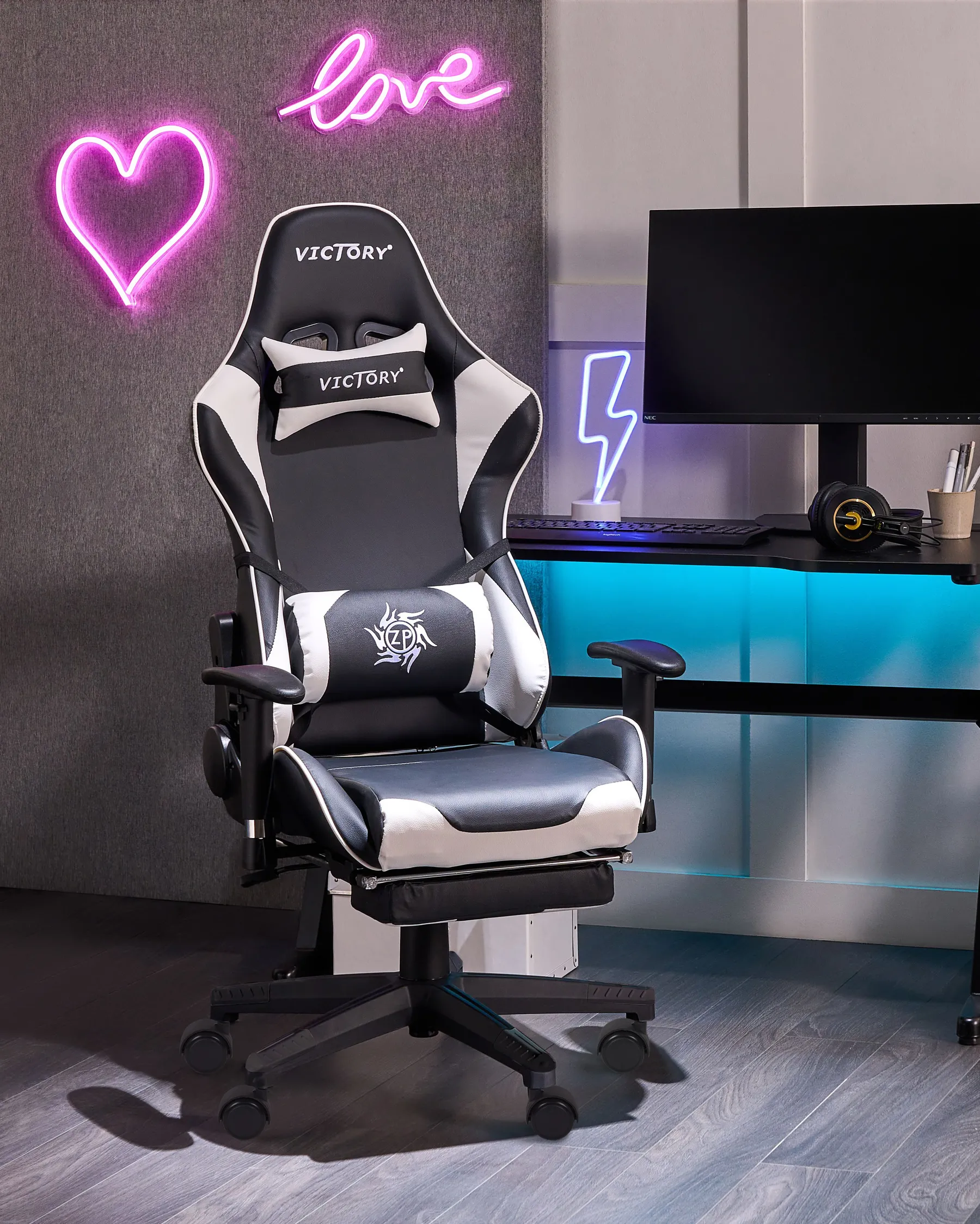 Gaming Chair VICTORY Faux Leather White_759196