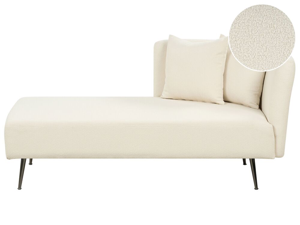 Högervänd schäslong RIOM Bouclé Off-White