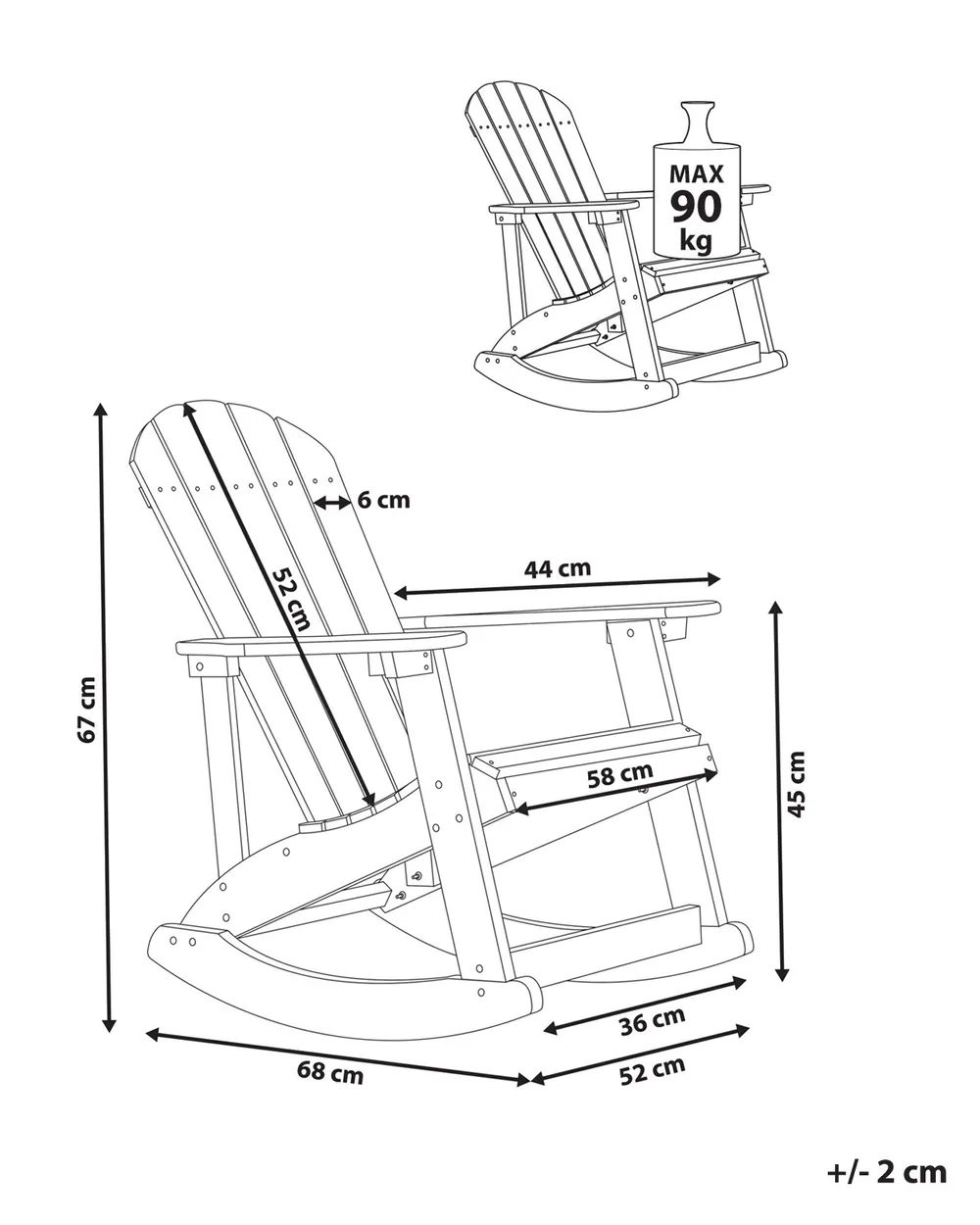 Garden Kids Rocking Chair ADIRONDACK Light Blue_918324