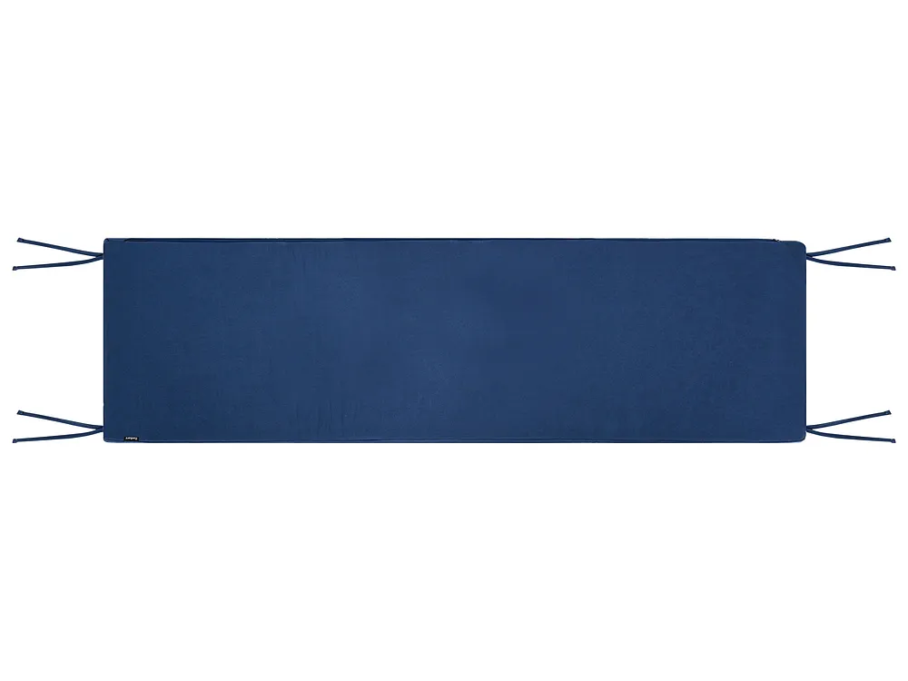 Trädgårdsbänk med dyna TUSCANIA 160 cm Eukalyptusträ Blå_1153873