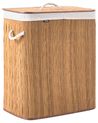 Laundry Basket with Lid ARRAIAS Fabric Brown 100 L
