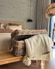 Bedspread KAZY Cotton 200 x 220 cm Beige_978860