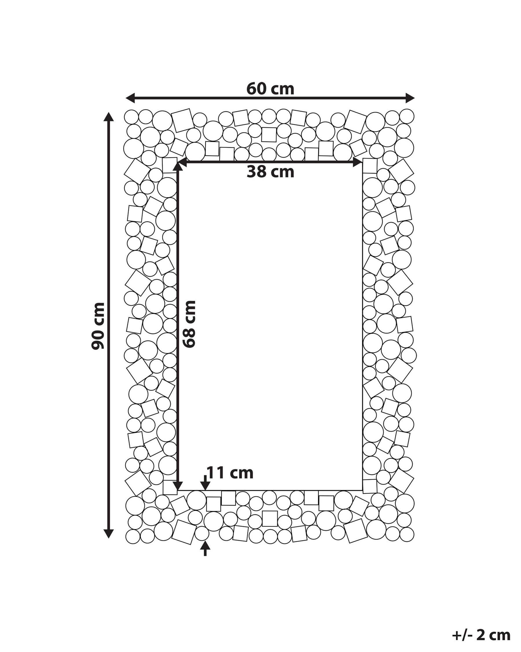 Wall Mirror MERNEL 60 cm 90 cm Silver_773193