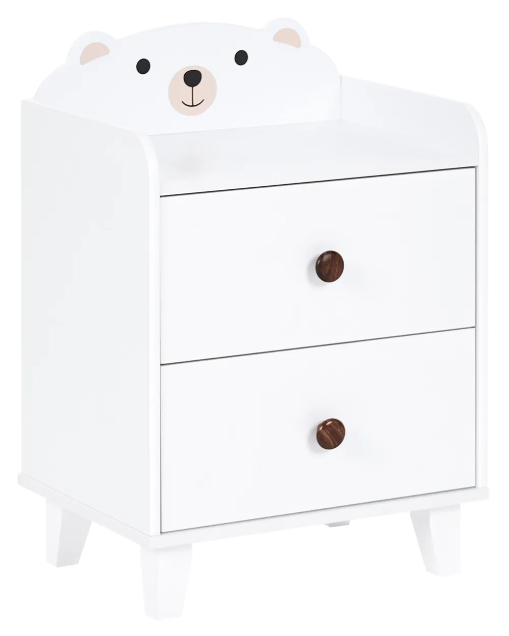 2 Drawer Bedside Table MIMILI 56 cm White