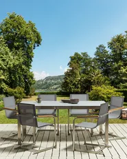 Set of 6 Garden Chairs COSOLETO Stainless Steel Grey_776950