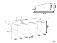 Hörnbubbelbadkar med LED CAURA 175 x 80 cm Vit Högervänd_1017296