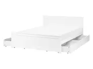 Bed with 4 Drawers SABRAN Pine Wood White 140 x 200 cm (EU Double)_1061268