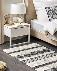 Rug DAVUTLAR Light Beige 80 x 150 cm Wool_1178940