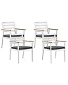 Set of 4 Garden Chairs with Cushions CAVOLI Metal Grey