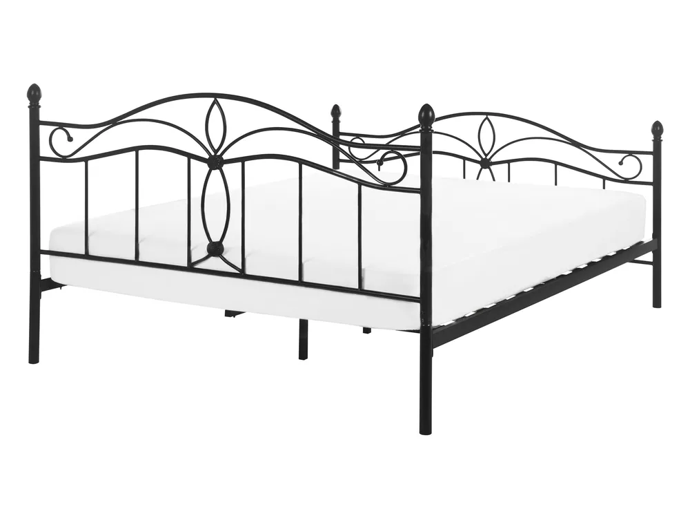 Bed Metal ANTLIA 140 x 200 cm (EU Double) Black_806575