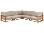 Garden Corner Sofa with Table 5 Seater TIMOR Modular Certified Acacia Wood Light Brown_905754