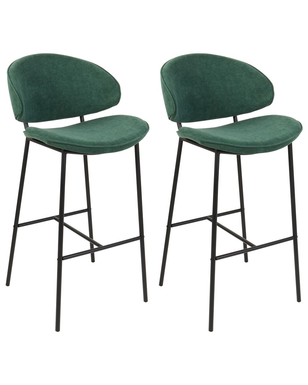 Set med 2 barstolar KIANA Mörkgrön