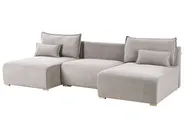 Modular U-Shape Sofa NERBO Fabric Grey_1035256