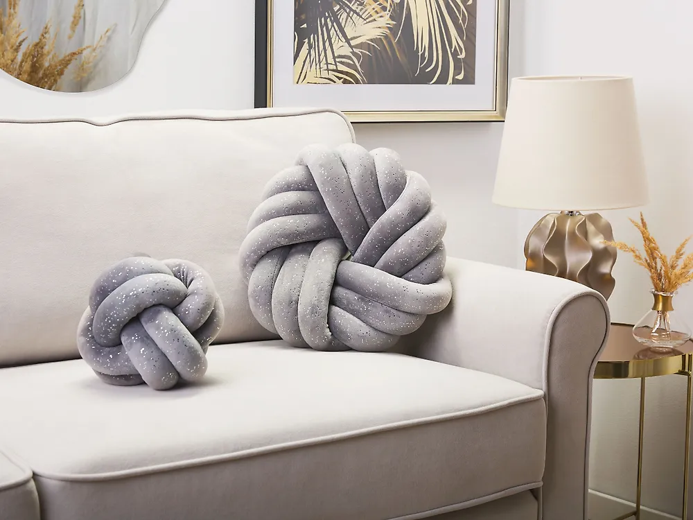 Throw Cushion AKOLA 30 x 30 cm Velvet Grey Solid_1178182