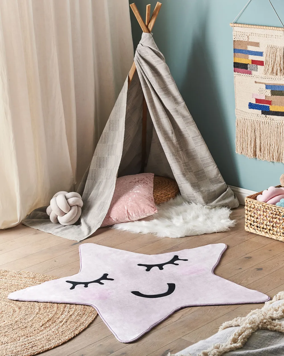 Kids Rug SIRIUS Pastel Pink 120 x 120 cm_1080770