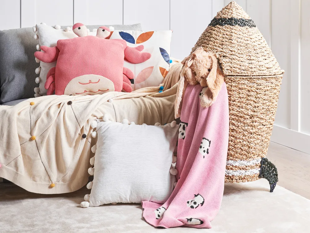Set of 2 Decorative Cushions JARGALLI 35 x 35 cm Cotton Crab Pink_941459