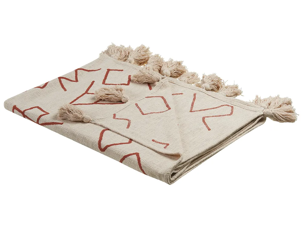 Blanket BHIWANI Cotton 130 x 180 cm Beige