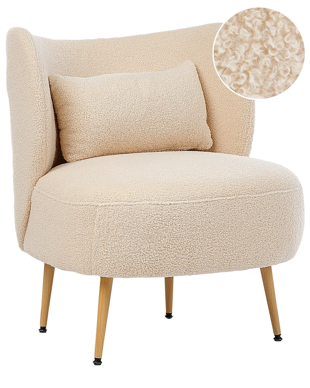 Armchair OTSBY II with Cushion Boucle Beige