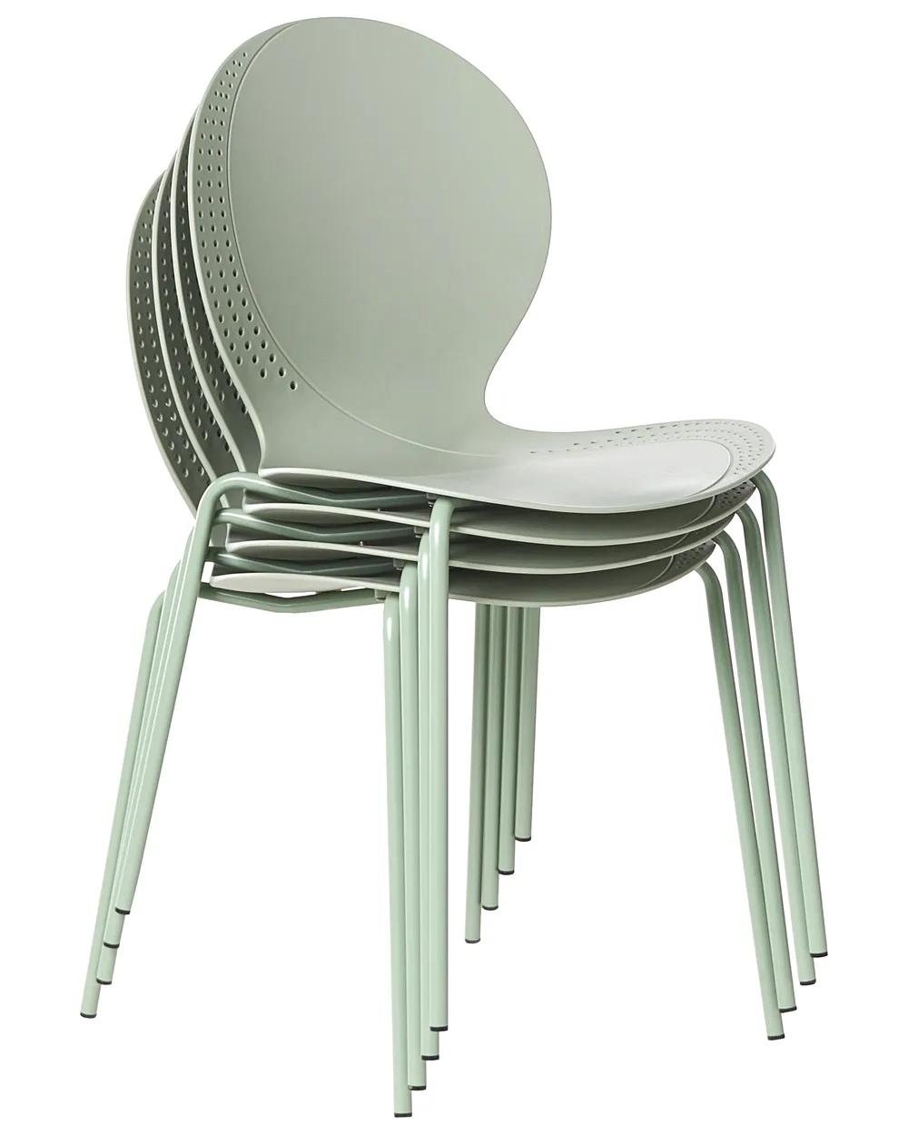 Set of 4 Garden Chairs MILOS Stacking Light Green_1043580