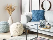 Throw Cushion KARATAS 45 x 45 cm Cotton Blue Solid_862823