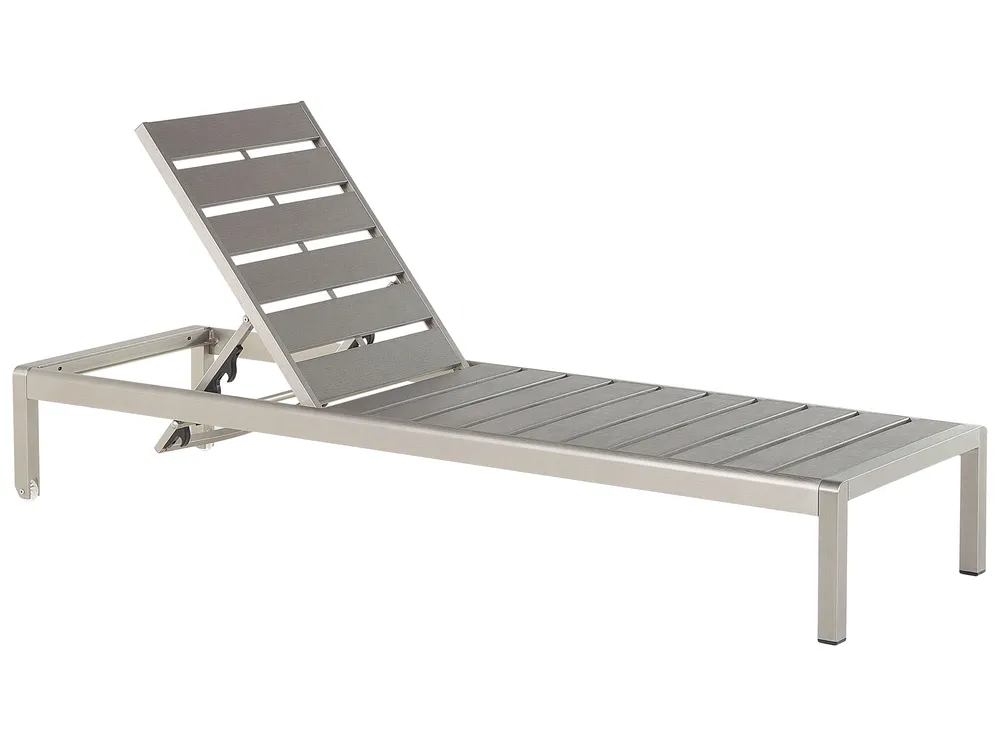 Sun Lounger NARDO Reclining Metal Grey