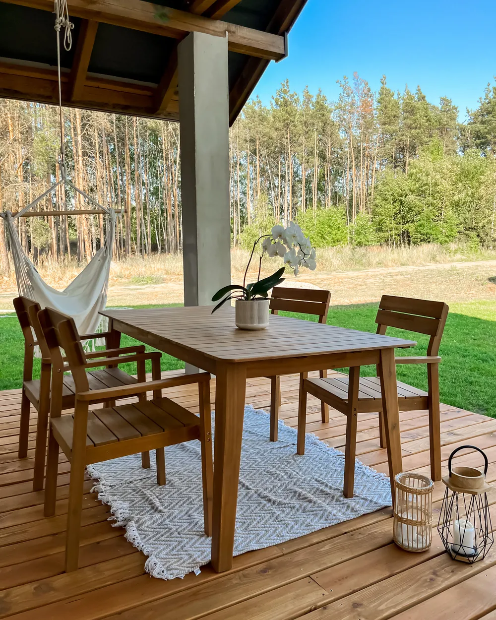 Trädgårdsmatgrupp 4-sits FORNELLI Akaciaträ Brun_883434
