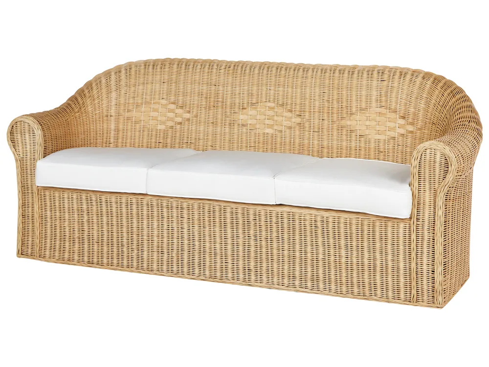 Garden Sofa 3 Seater LIVADEIA Rattan Natural_920127