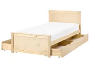 Bed with 4 Drawers DAUPHIN Pine Wood Light Brown 90 x 200 cm (EU Single)_1059743