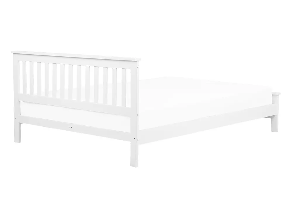 Bed Pine Wood MAYENNE 140 x 200 cm (EU Double) White_734346