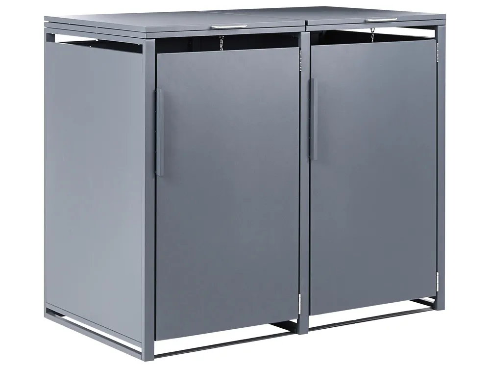 Double Wheelie Bin Store 480 L PIACENZA Metal Dark Grey