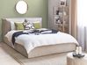 Ottoman Bed BAJONNA Velvet Beige 160 x 200 cm (EU King Size)
