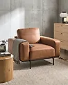 Fåtölj SOVIK Konstläder Brun