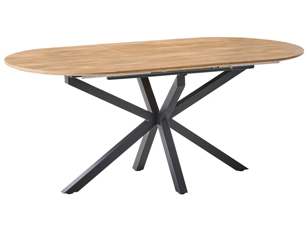 Extending Dining Table MACQUARIE Brown 140/180 cm 90 cm
