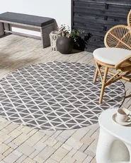 Outdoor Rug PANAJI Grey ø 160 cm_992232