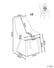 Set med 2 matstolar MELFORT Ljusgrå_958392