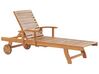 Sun Lounger JAVA Reclining Acacia Wood Light Brown