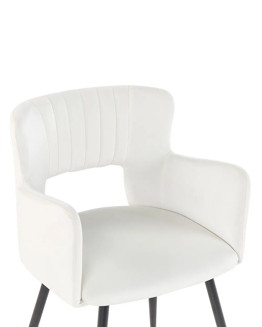 Set med 2 matstolar SANILAC Sammet Vit_847144