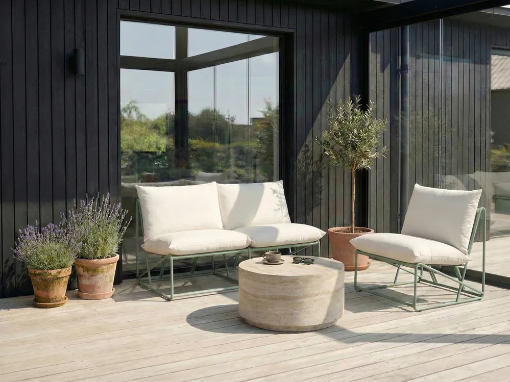 Garden Sofa Set 3 Seater PICO Metal Green