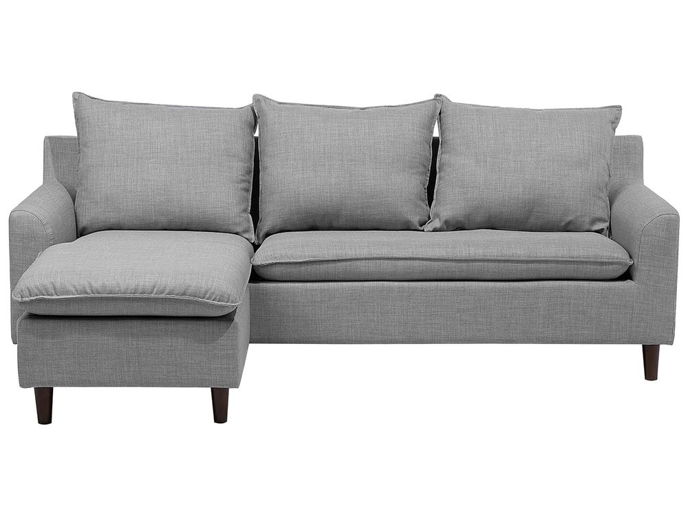 Corner Sofa ELVENES Fabric Light Grey Right Hand