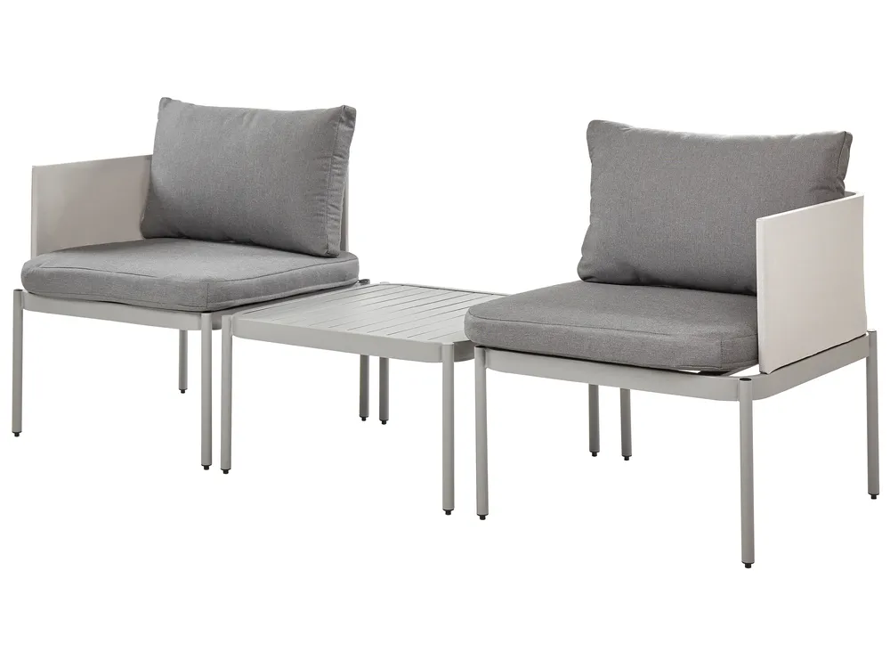 Garden Lounge Set with Table 2 Seater TERRACINA Metal Light Grey_863609